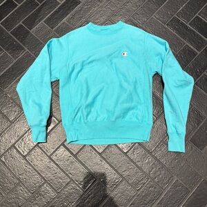 Champion Reverse Weave Aqua Crewneck Sweatshirt Size S